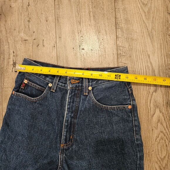 Vintage Guess Blue Jeans with Black Triangle Classic Fit Size 28 100% Cotton - Picture 9 of 10